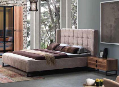 Bett Doppelbett Betten Möbel Einrichtung Schlafzimmer Design Stoff